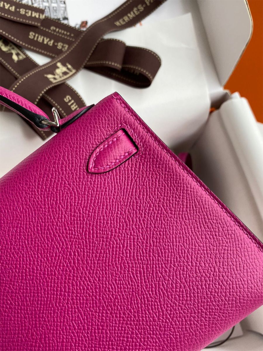 Hermes Kelly Mini II Sellier Handmade Bag In Rose Purple Epsom Calfskin - Image 6