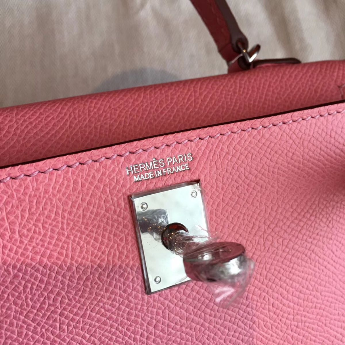 Hermes Kelly Mini II Handmade Bag In Rose Confetti Epsom Leather - Image 6