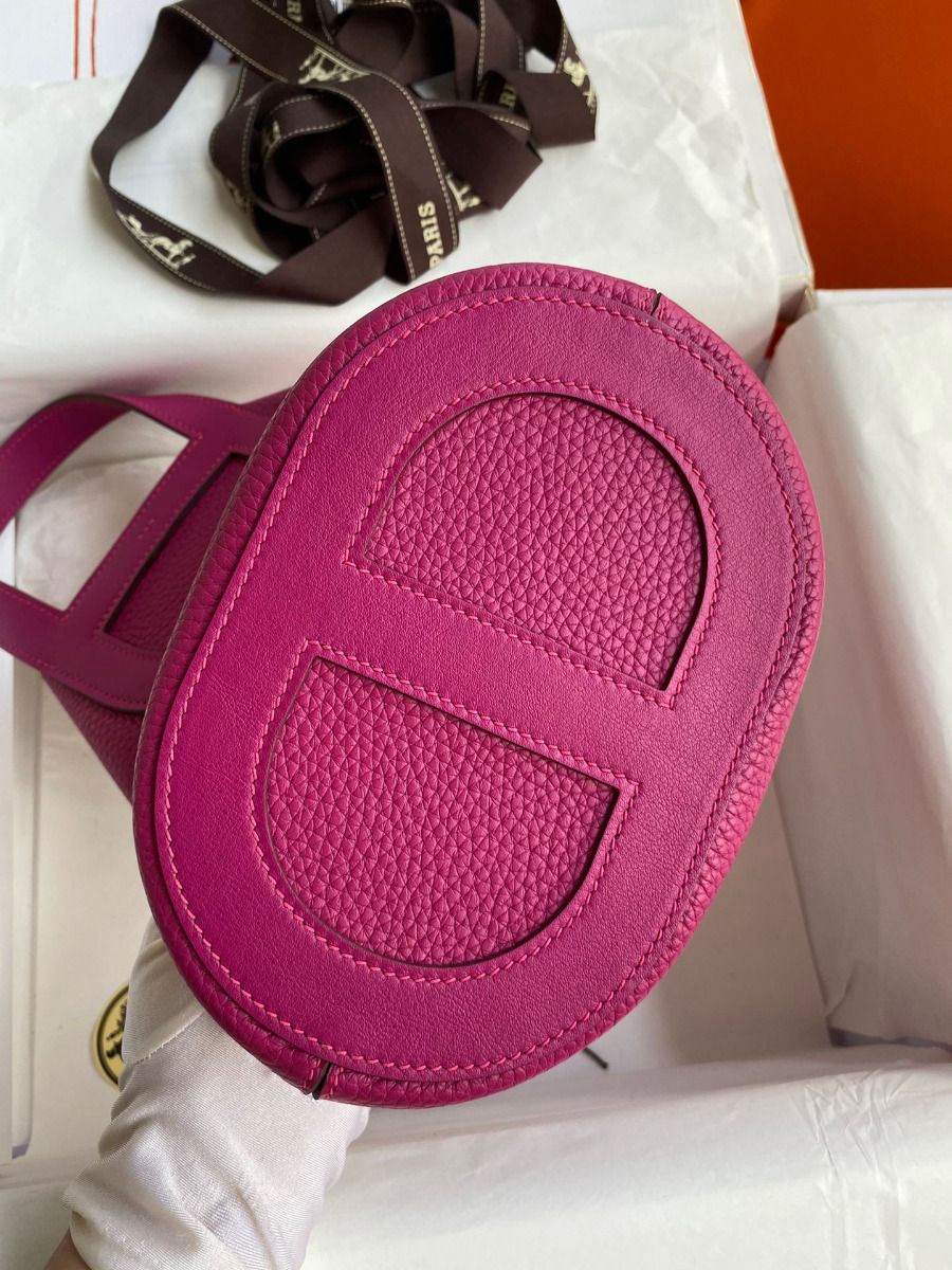Hermes In The Loop 18 Handmade Bag in Rose Purple Clemence Leatherther - Image 10