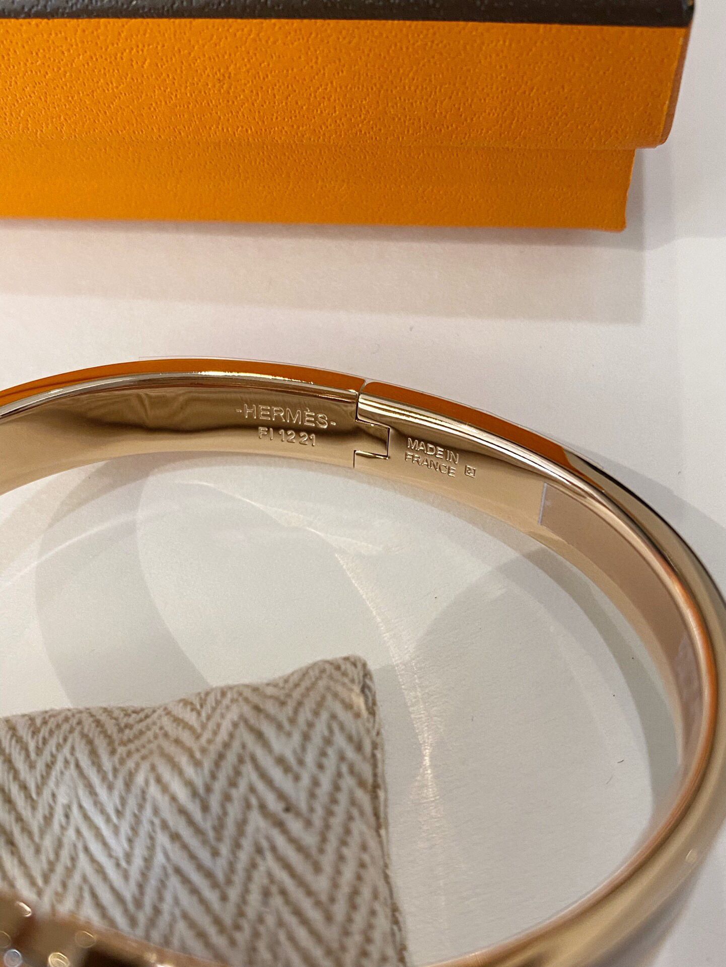 Hermes Orange Mini Clic Chaine d'Ancre Bracelet - Image 4