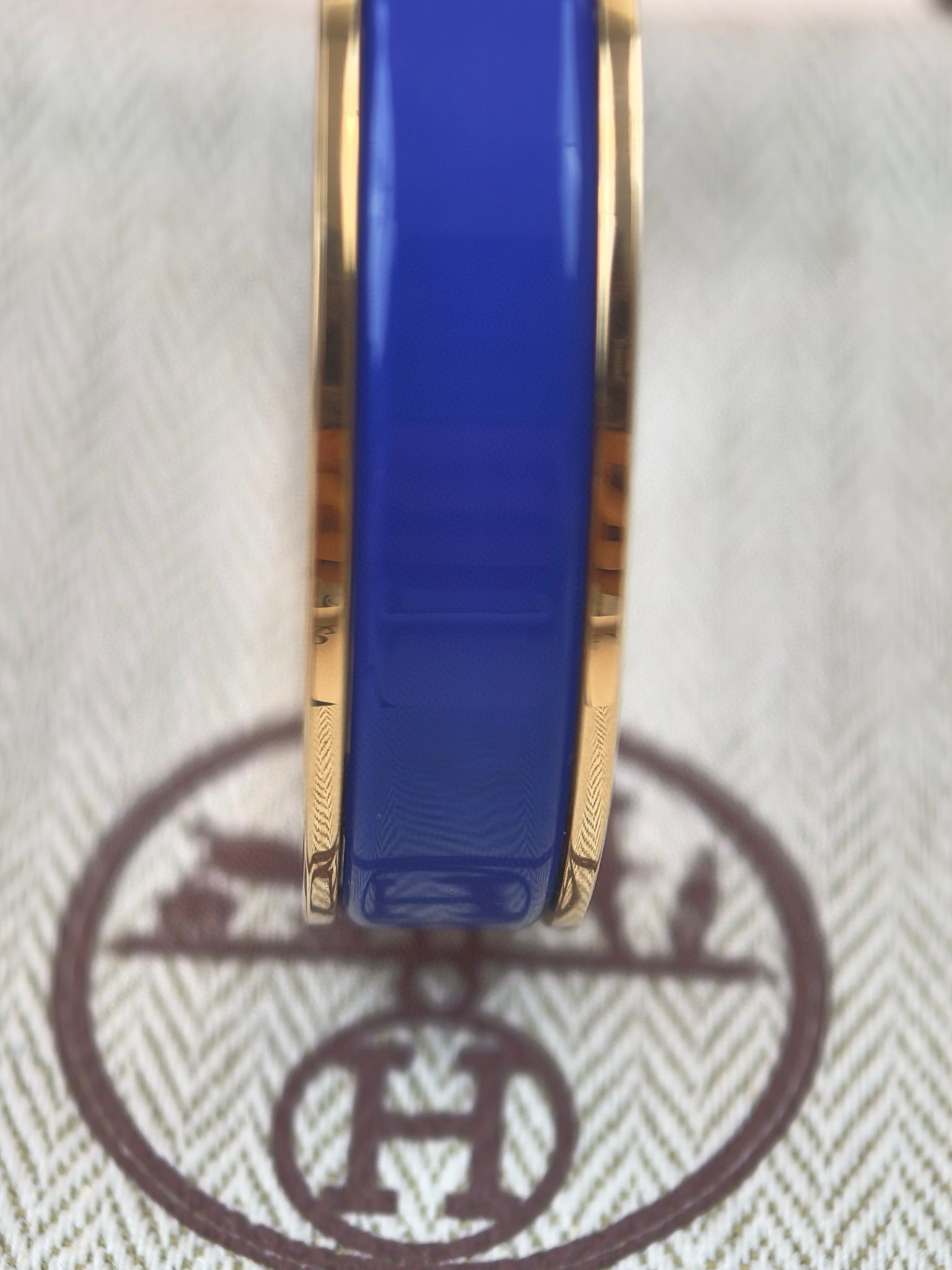 Hermes Blue Enamel Clic H Bracelet - Image 7