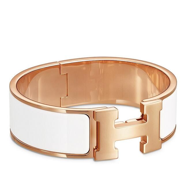 Hermes White Enamel Clic Clac H PM Bracelet - Image 3