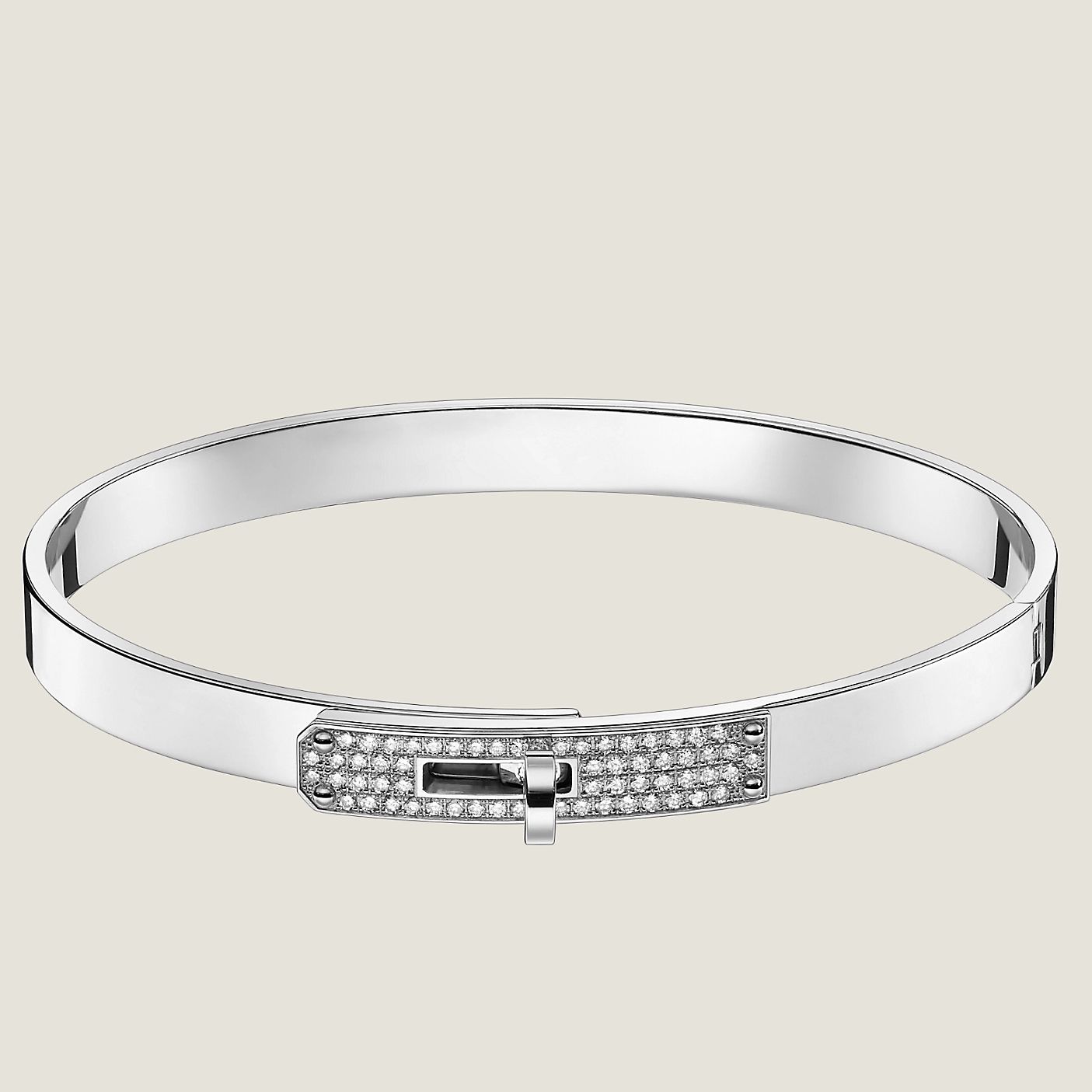 Hermes Small Kelly Bracelet with Diamonds - Image 12