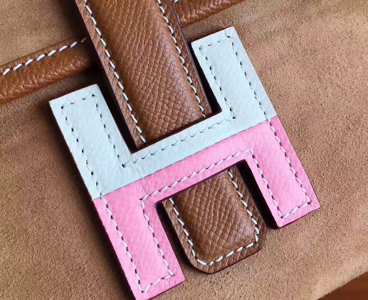 Hermes Jige Elan 29 Clutch In Ocre Suede Calfskin - Image 3