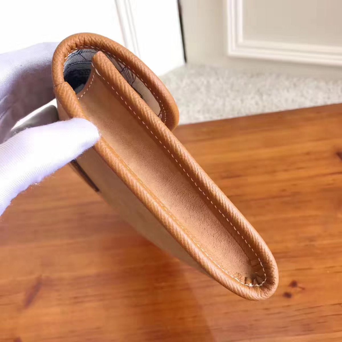 Hermes Jige Elan 29 Clutch In Ocre Suede Calfskin - Image 5