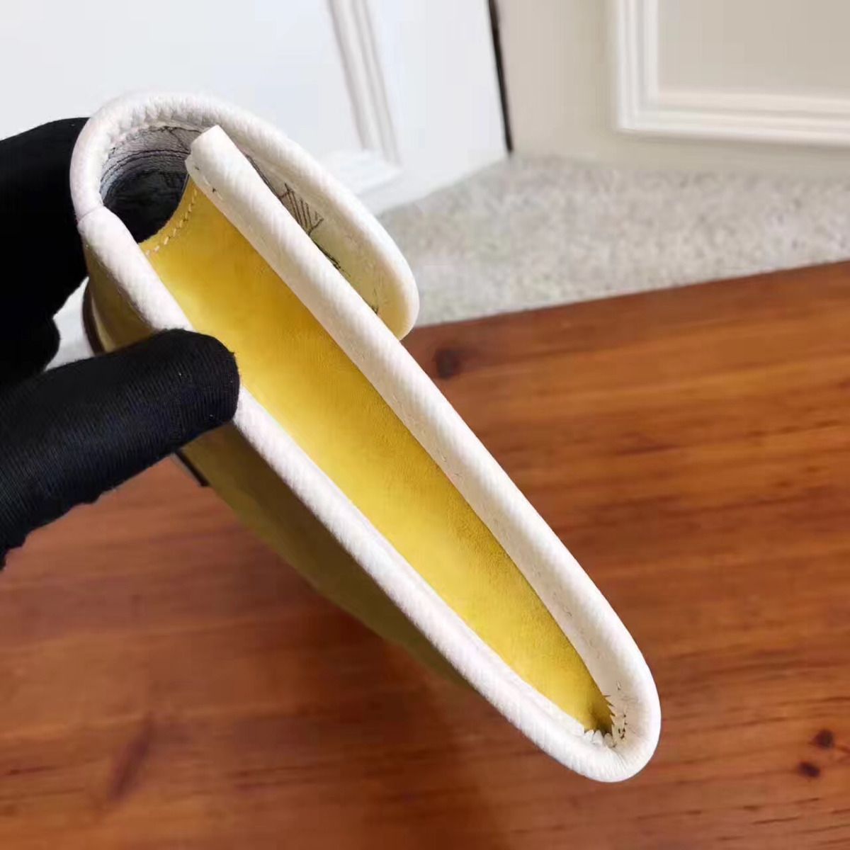 Hermes Jige Elan 29 Clutch In Yellow Suede Calfskin - Image 5