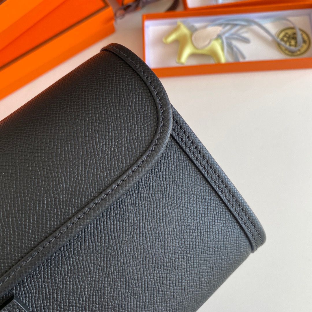Hermes Jige Elan 29 Clutch Bag In Black Epsom Leather - Image 4