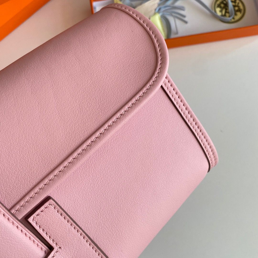 Hermes Jige Elan 29 Clutch Bag In Pink Swift Calfskin - Image 4