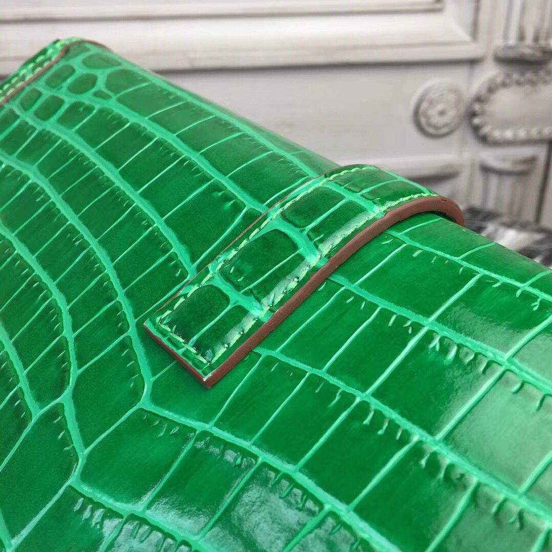 Hermes Jige Elan 29 Clutch In Bambou Crocodile Leather - Image 5