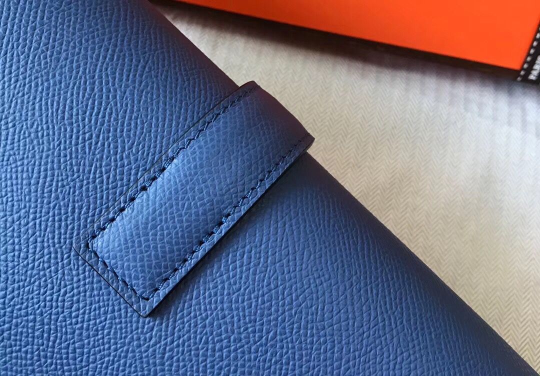 Hermes Jige Elan 29 Clutch In Blue Agate Epsom Leather - Image 7