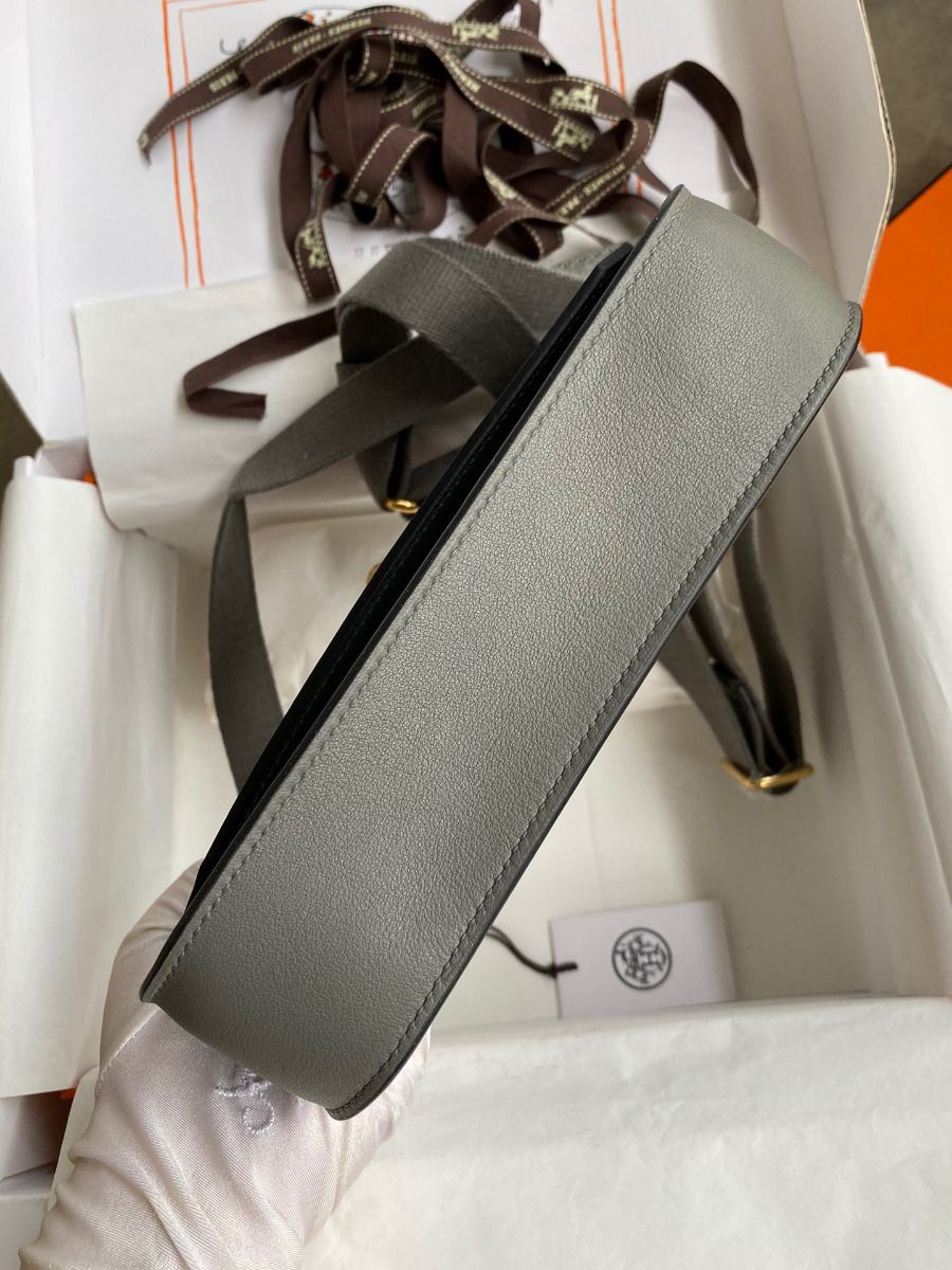 Hermes Jypsiere Mini Handmade Bag In Gris Meyer Swift Calfskin - Image 6