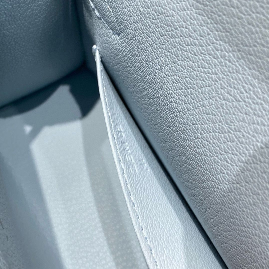 Hermes Kelly Mini II Bag In Blue Brume Epsom Leather PHW - Image 9