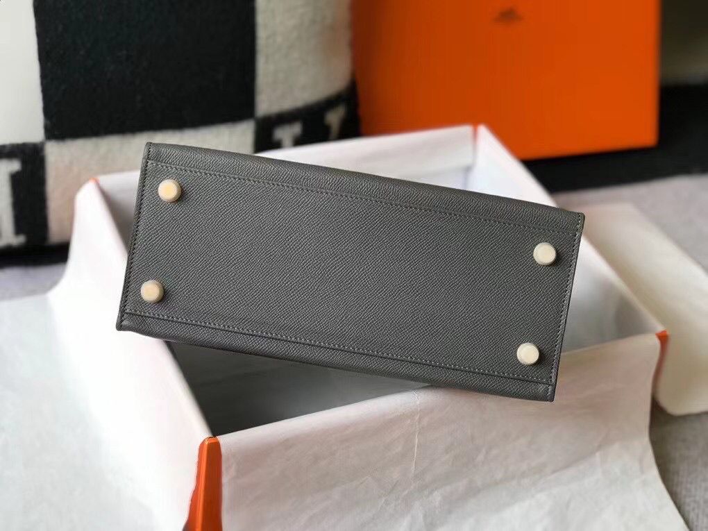 Hermes Kelly 28cm Bag In Ardoise Epsom Leather GHW - Image 5