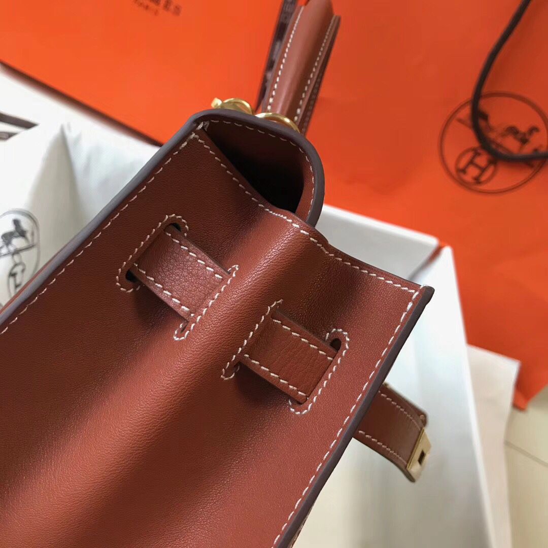 Hermes Kelly 32cm Bag In Toile Canvas With Barenia Leather - Image 7