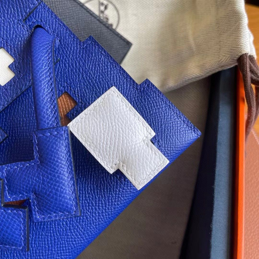 Hermes Kelly Doll Picto Bag in Blue Royal Epsom Calfskin - Image 7