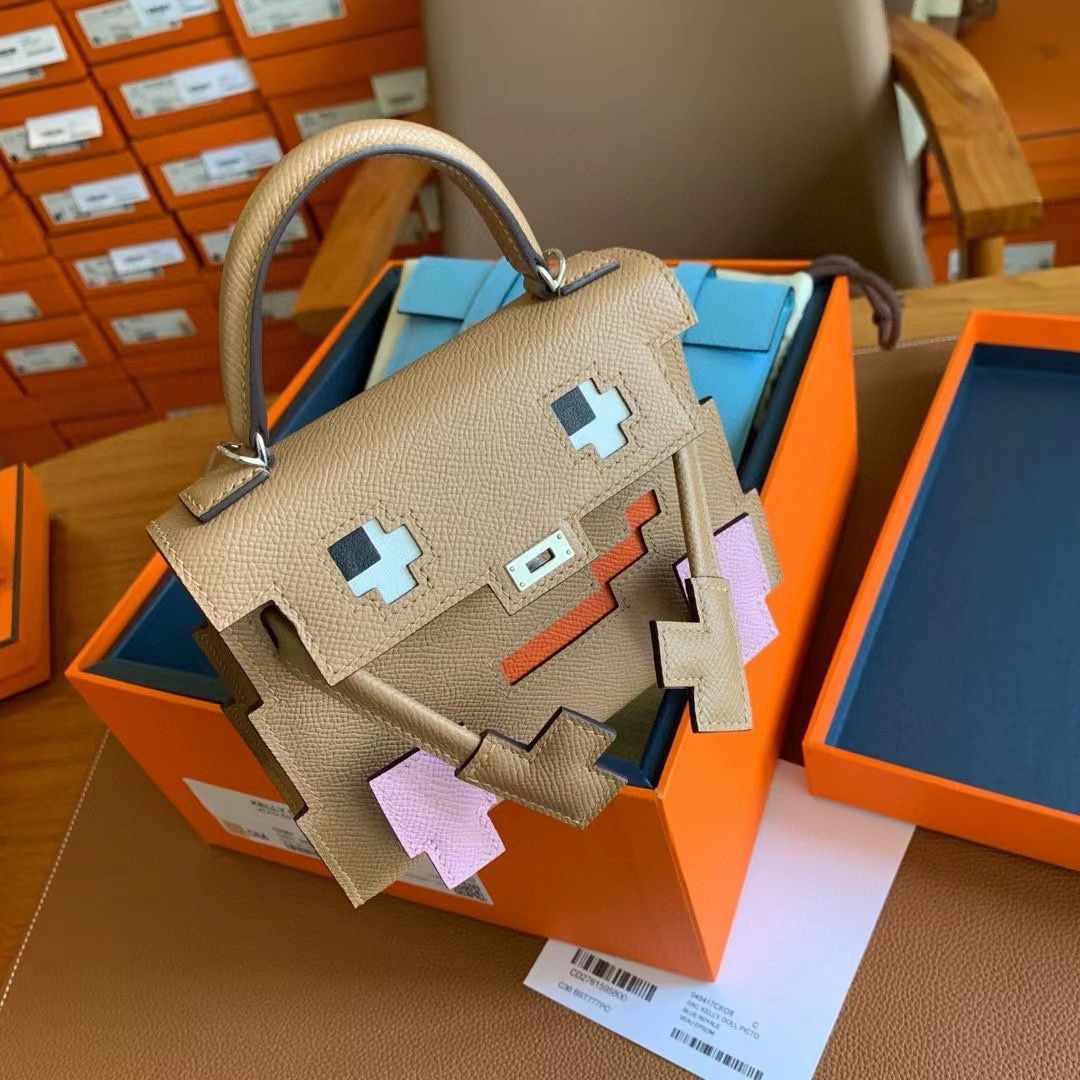 Hermes Kelly Doll Picto Bag in Chai Epsom Calfskin - Image 8