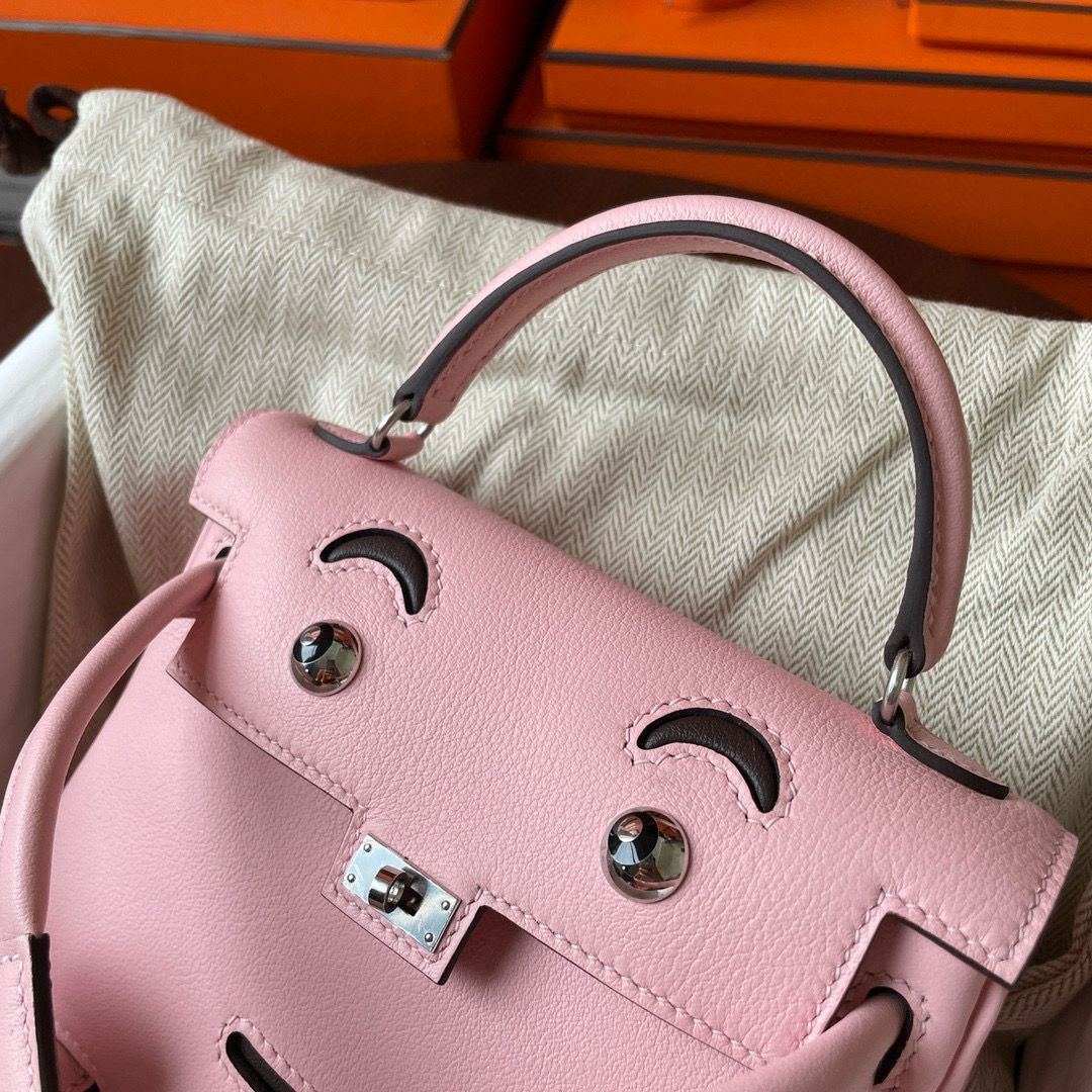 Hermes Kelly Doll Quelle Idole Bag in Rose Sakura Swift Calfskin - Image 5