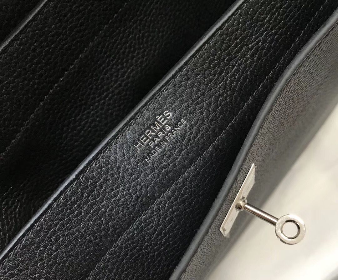 Hermes Kelly Depeche 34 Briefcase In Black Calfskin - Image 7