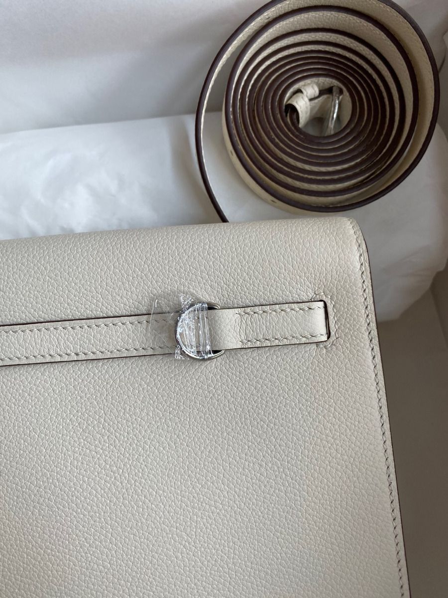 Hermes Kelly Danse II Bag In Nata Evercolor Calfskin - Image 5