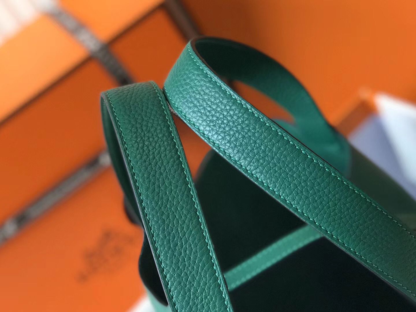 Hermes Picotin Lock 18 Bag In Vert Vertigo Clemence Leather - Image 7