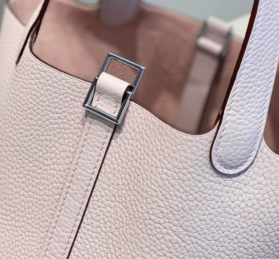 Hermes Picotin Lock 18 Bag In Mauve Pale Clemence Leather - Image 8