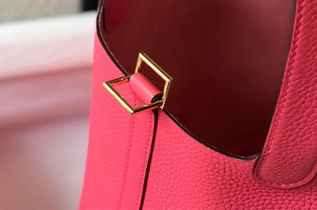 Hermes Picotin Lock 18 Bag In Rose Lipstick Clemence Leather - Image 5