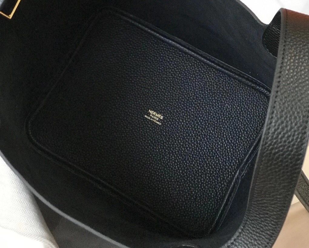Hermes Picotin Lock 22 Bag In Black Clemence Leather - Image 8