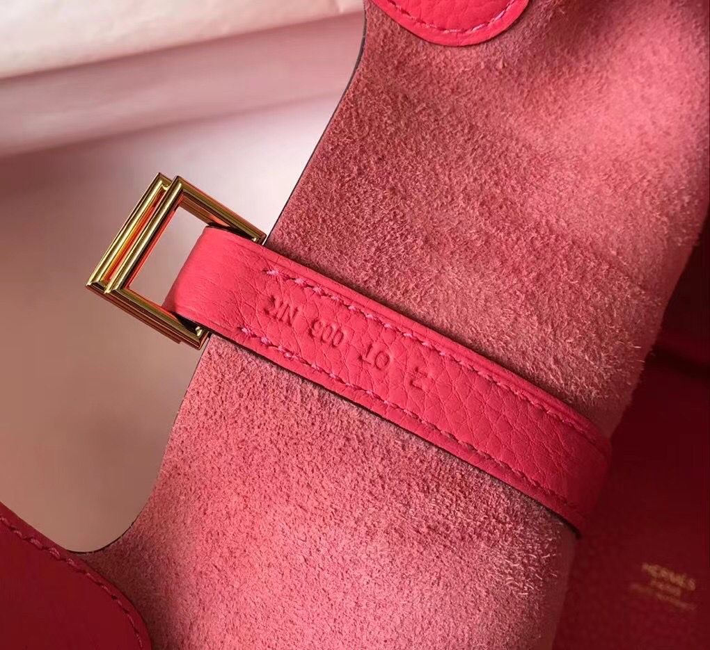 Hermes Picotin Lock 22 Bag In Rose Lipstick Clemence Leather - Image 6