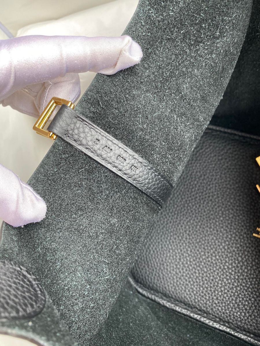 Hermes Picotin Lock 22 Handmade Bag in Black Clemence Leather - Image 8