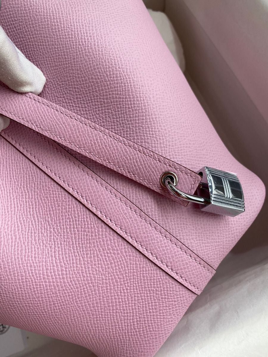 Hermes Picotin Lock 18 Tressage De Cuir Bag in Mauve Sylvestre Epsom Calfskin - Image 4