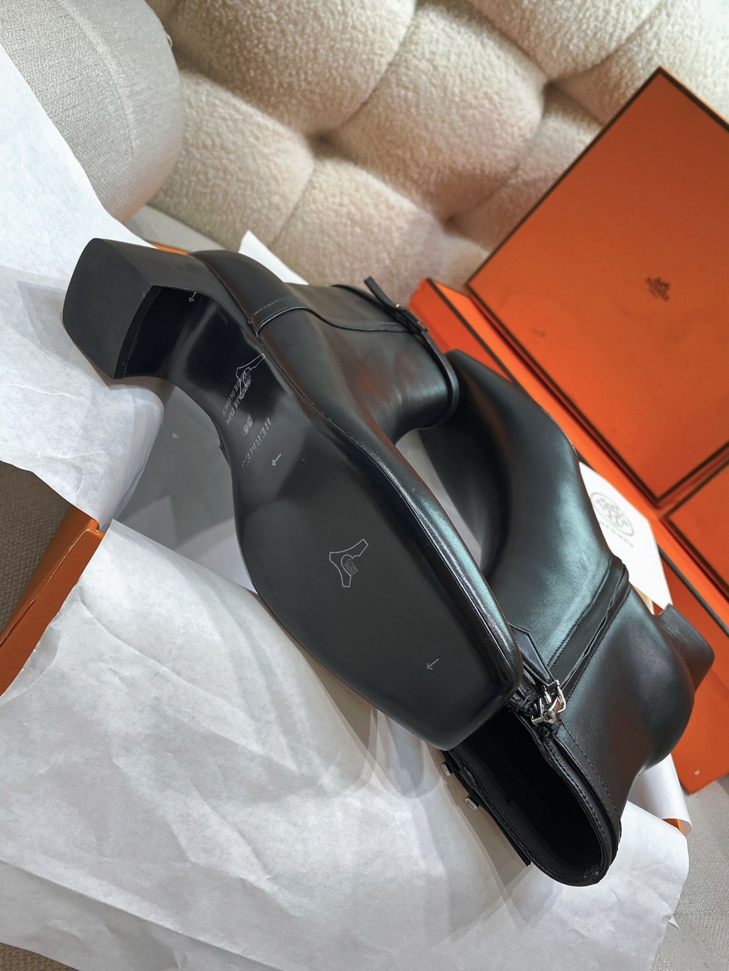 Hermes Imperial 50 Ankle Boots in Black Calfskin - Image 10