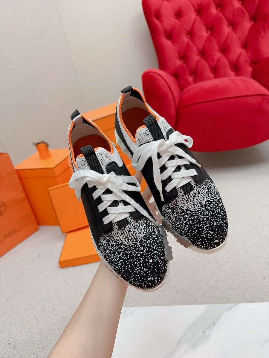 Hermes Men's Depart Sneakers in Black Gradient Knit - Image 5