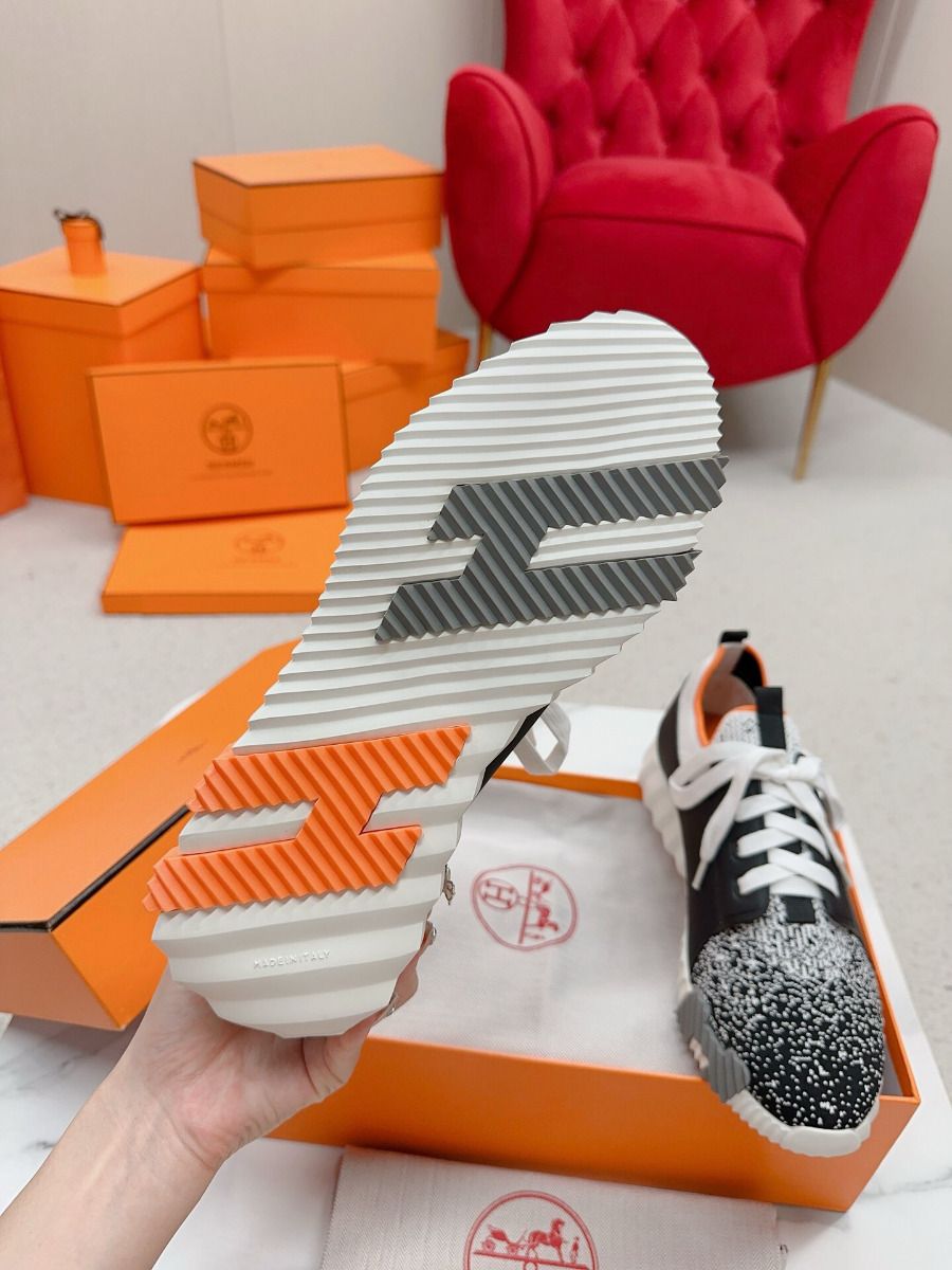 Hermes Men's Depart Sneakers in Black Gradient Knit - Image 10