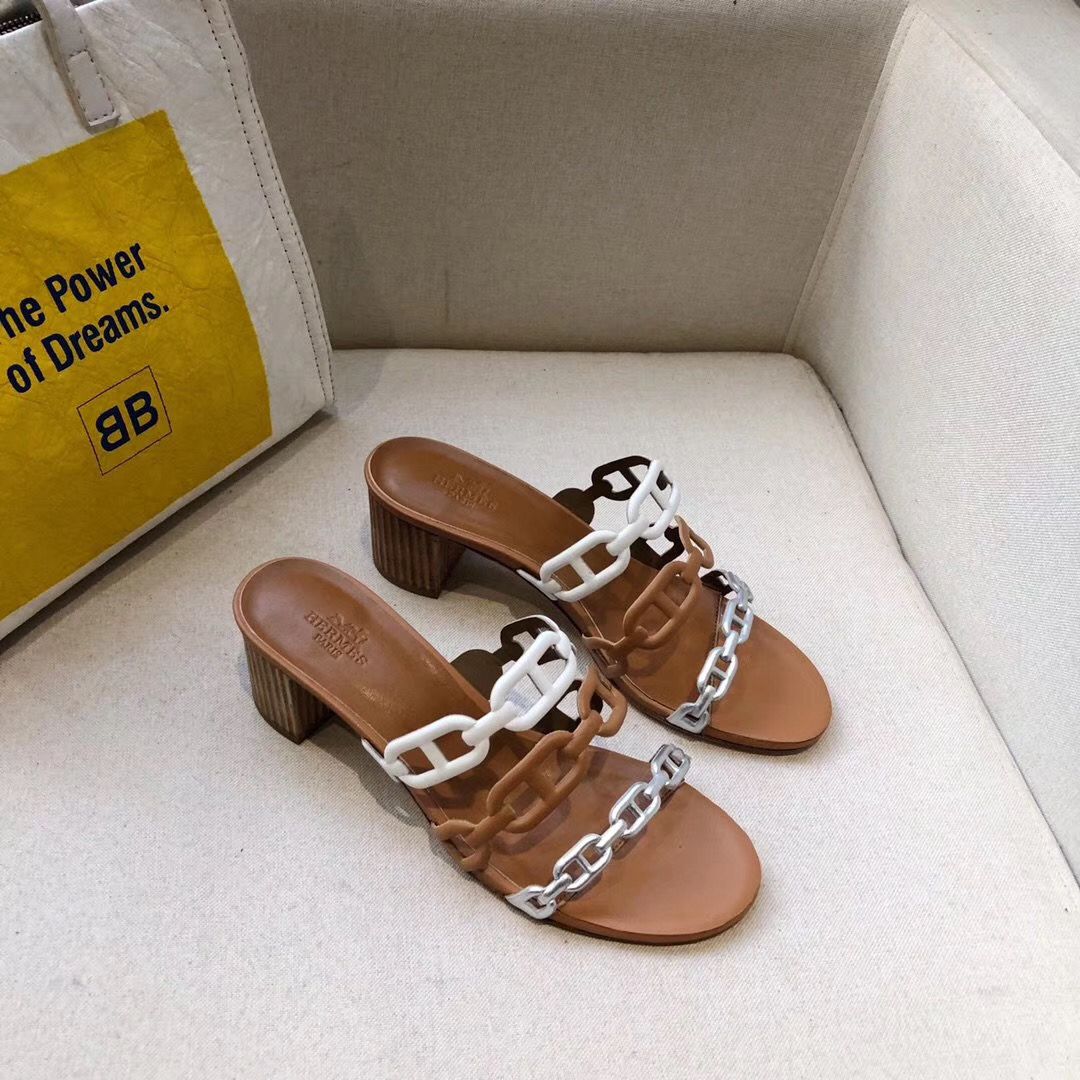 Hermes Tandem Sandals In Multicolour Lambskin - Image 4