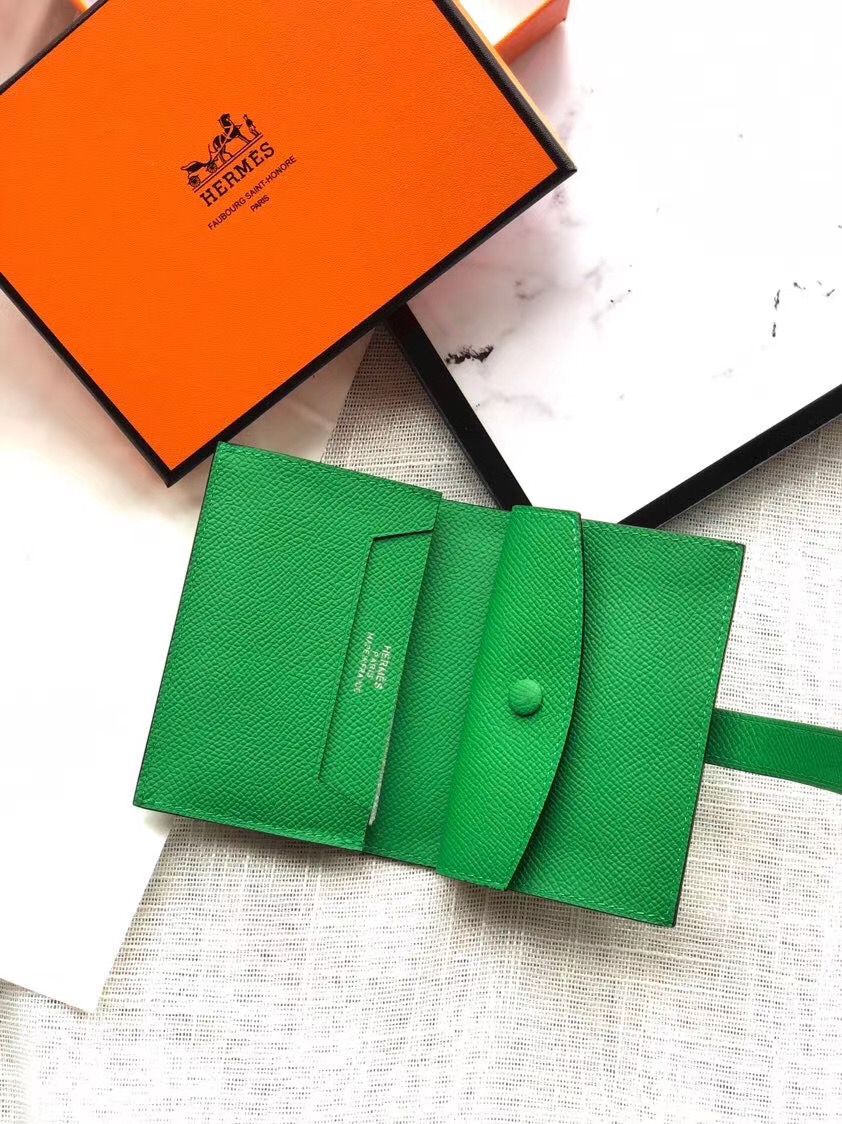 Hermes Bearn Mini Wallet In Bamboo Epsom Leather - Image 4