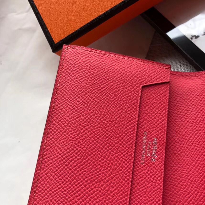 Hermes Bearn Mini Wallet In Rose Lipstick Epsom Leather - Image 5