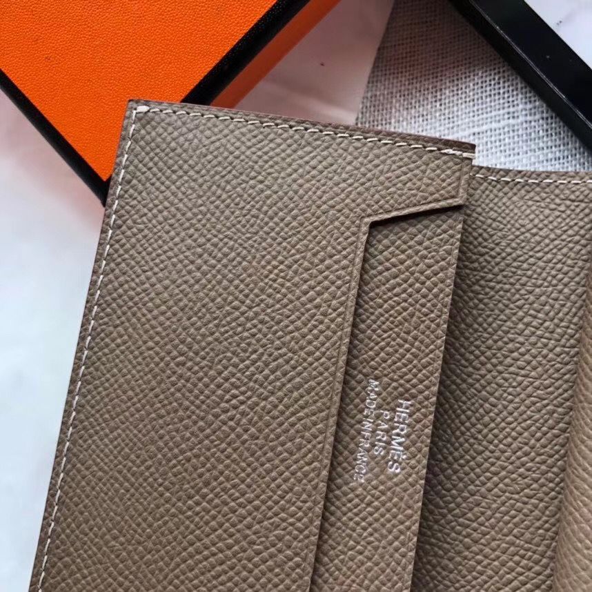 Hermes Bearn Mini Wallet In Taupe Epsom Leather - Image 5