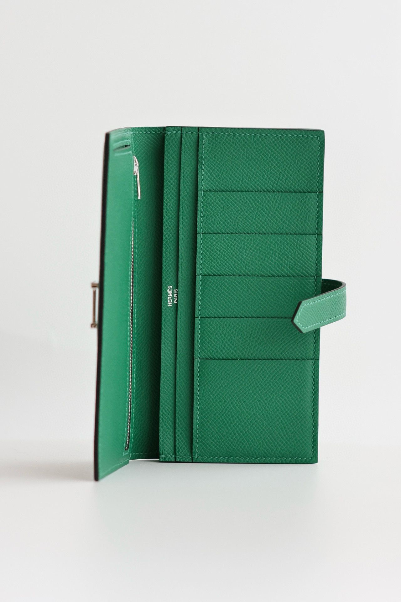 Hermes Bearn Long Handmade Wallet in Vert Vertigo Epsom Calfskin - Image 4