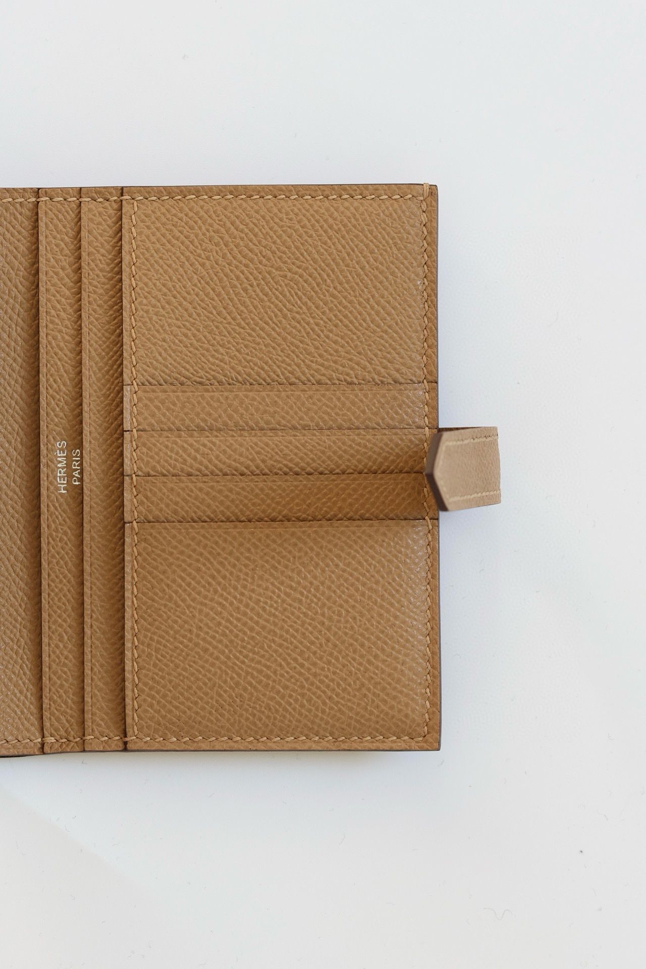 Hermes Bearn Compact Handmade Wallet in Chai Epsom Calfskin - Image 7