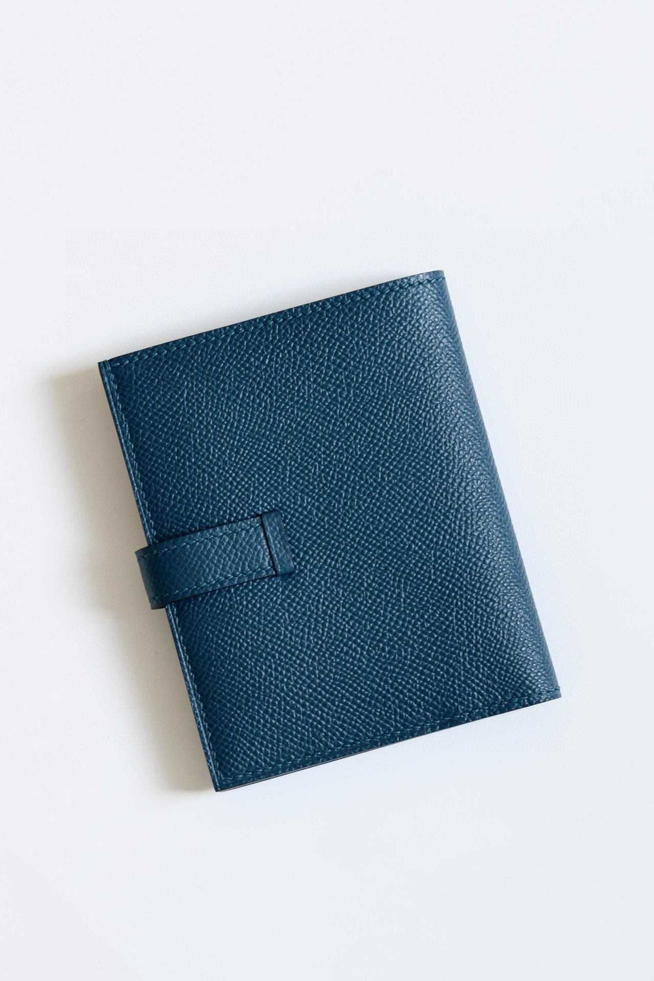 Hermes Bearn Compact Handmade Wallet in Deep Blue Epsom Calfskin - Image 10