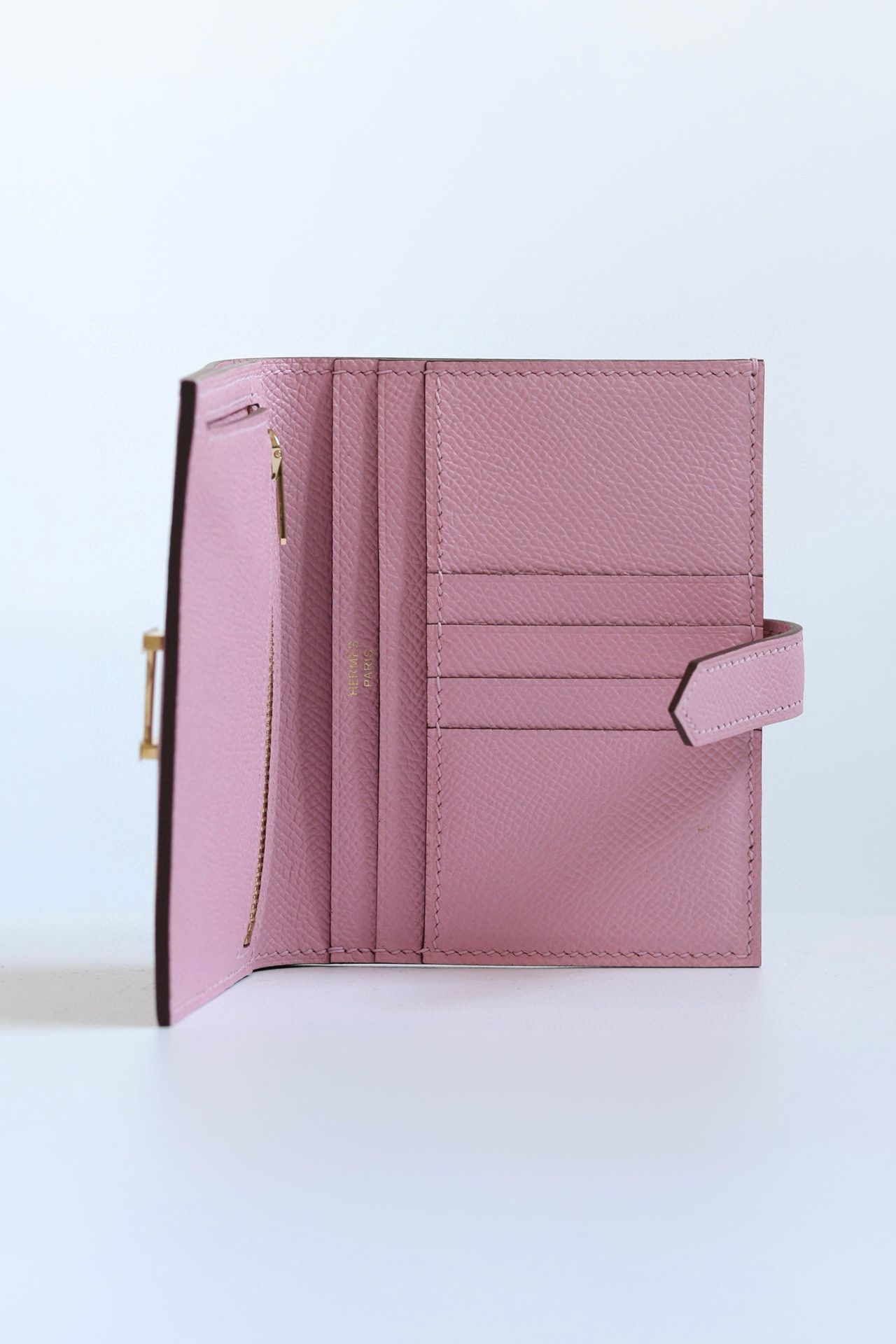 Hermes Bearn Compact Handmade Wallet in Mauve Sylvestre Epsom Calfskin - Image 6