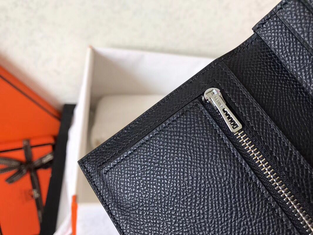 Hermes Black Epsom Bearn Gusset Wallet - Image 8