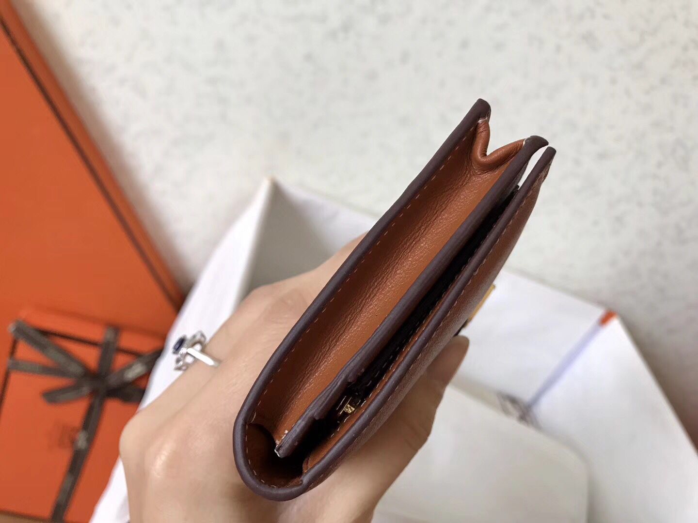 Hermes Gold Swift Bearn Gusset Wallet - Image 9