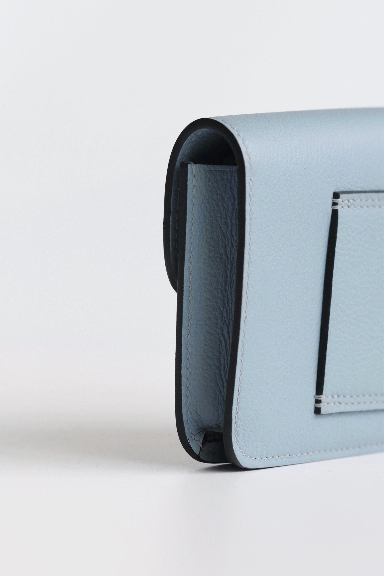 Hermes Constance Slim Wallet in Blue Lin Evercolor Calfskin - Image 7