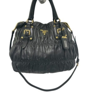 Prada Black Nappa Gaufre Tote Bag