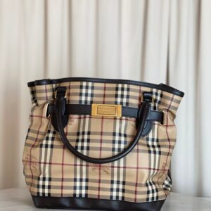 Burberry Bicolor Haymarket Golderton Shoulder Bag