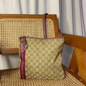 Gucci Bicolor GG Crossbody Bag W/ Bag Charm