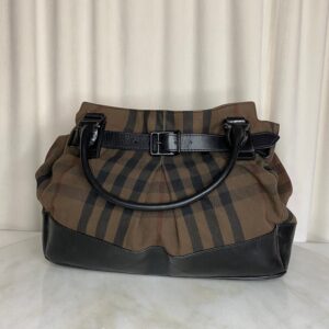 Burberry Bicolor House Check Tote Bag