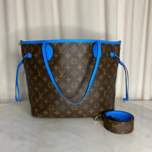 Louis Vuitton Monogram Turquoise Neverfull Inside Out Bag