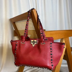 Valentino Red Rockstud Tote Bag